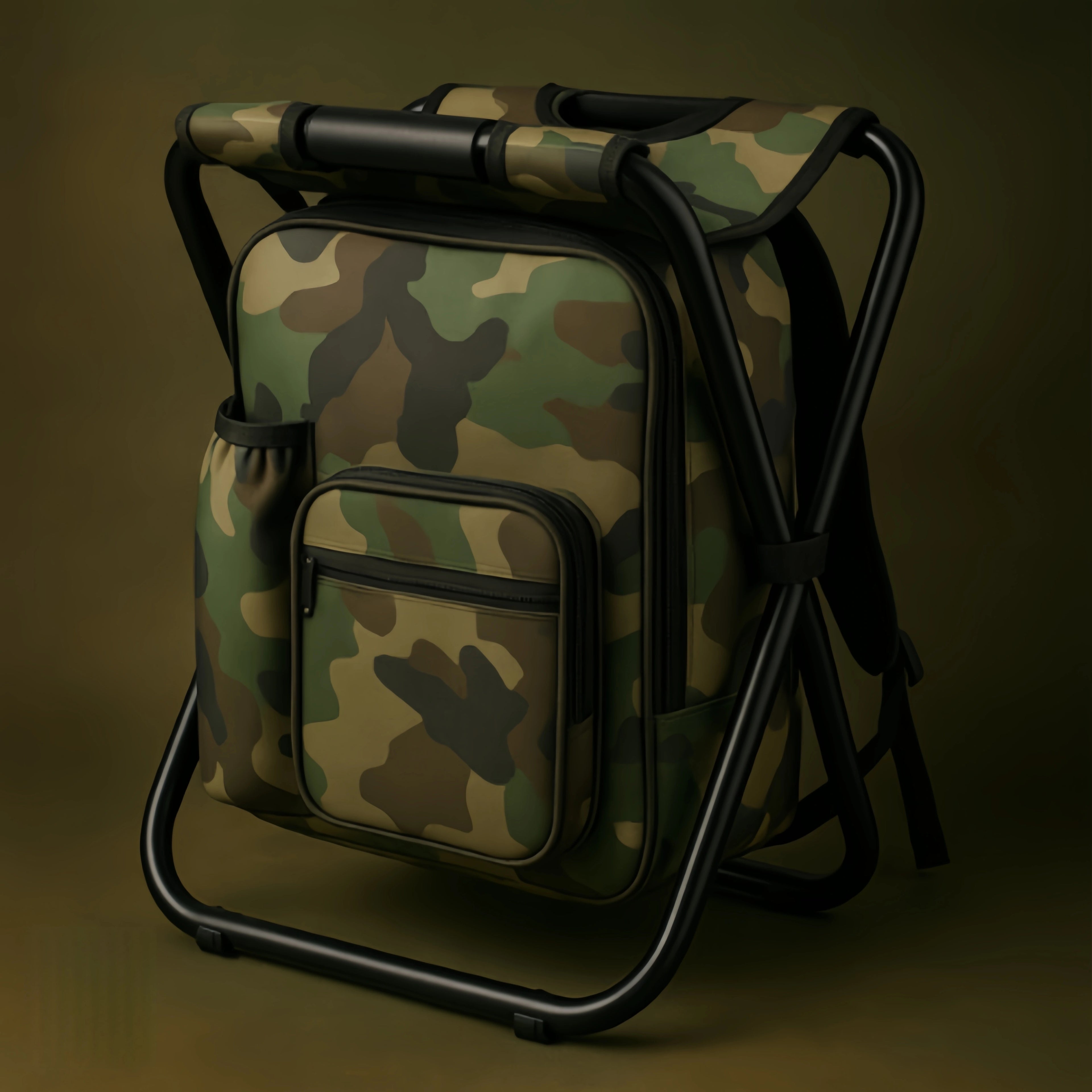Backpack Folding Stool with Cooler Bag