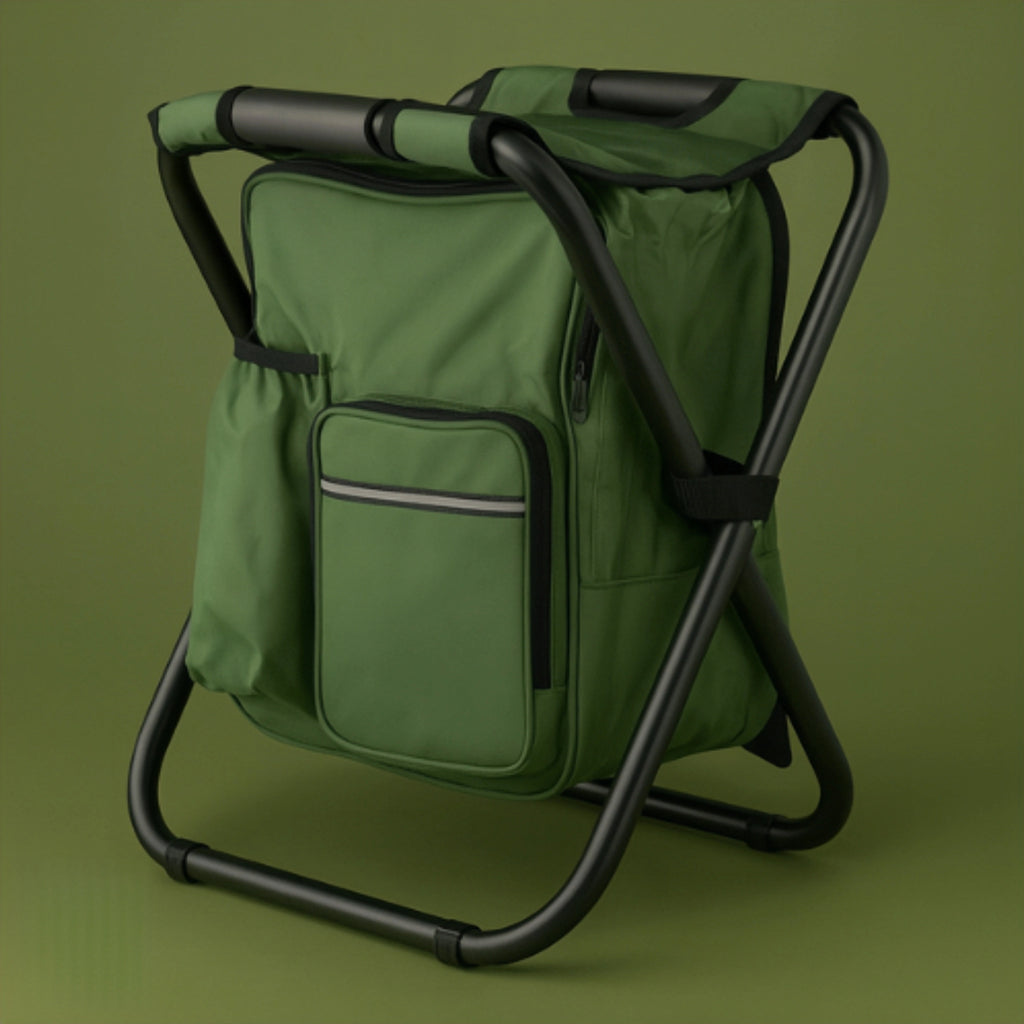 Backpack Folding Stool with Cooler Bag