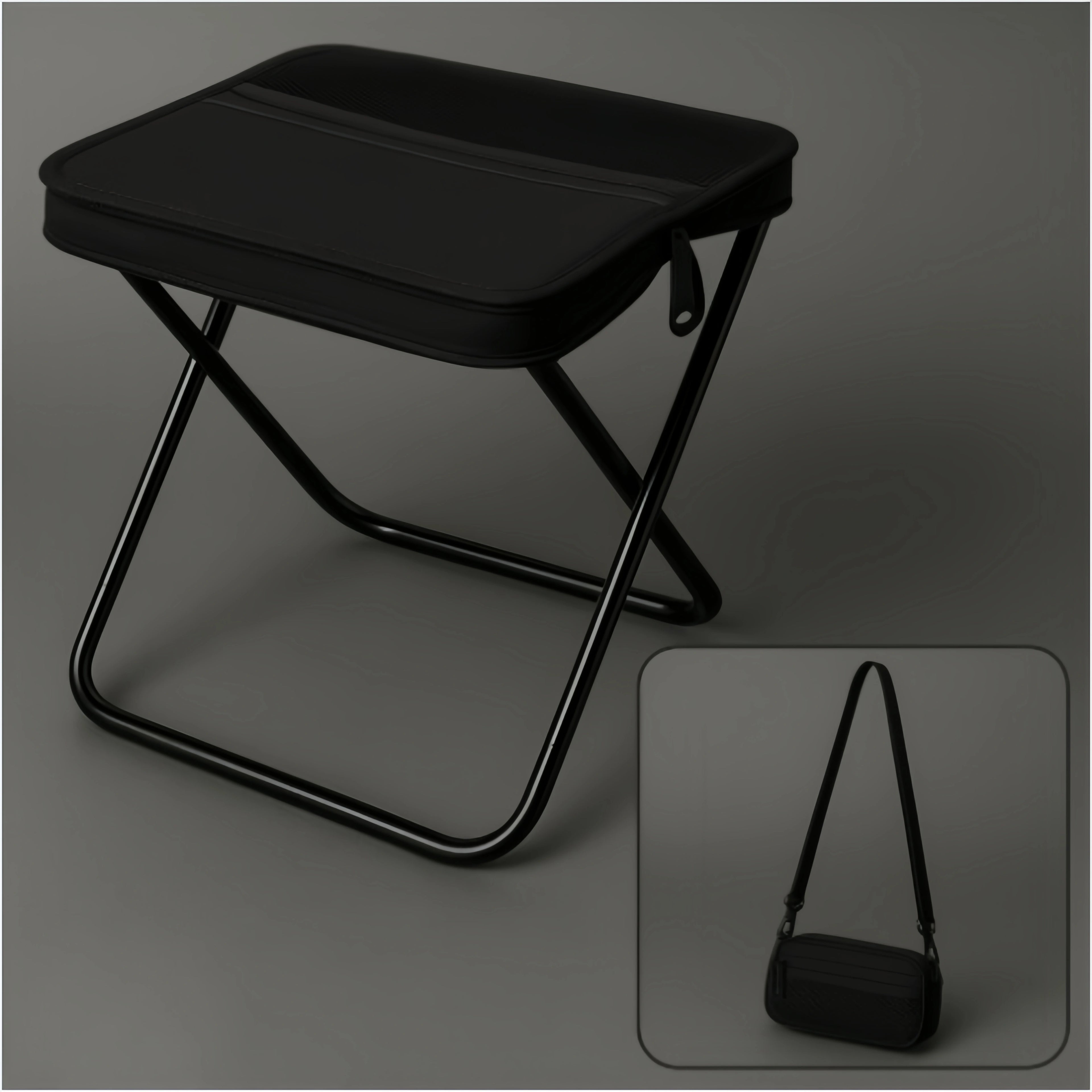 Portable Folding Stool with Shoulder Strap