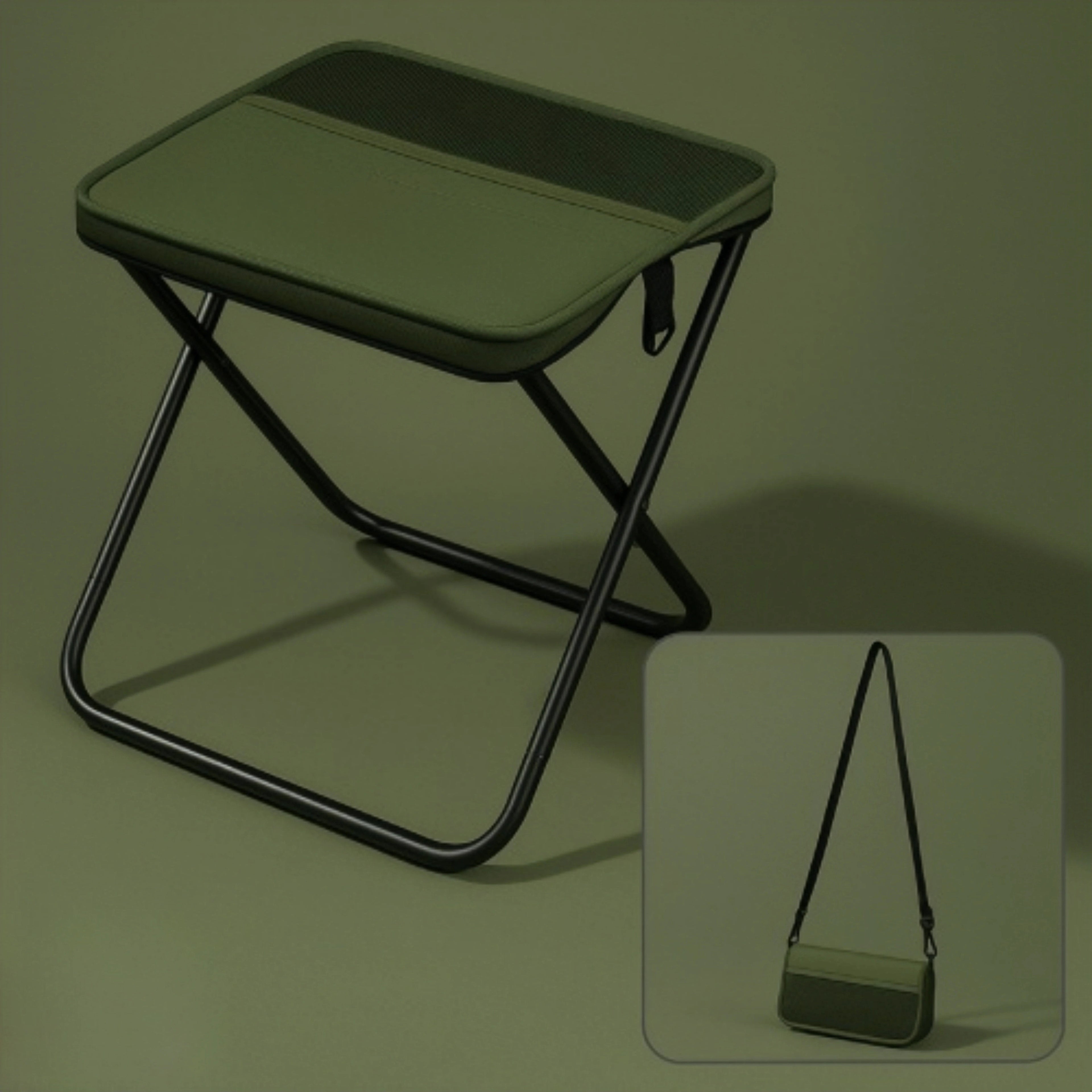 Portable Folding Stool with Shoulder Strap