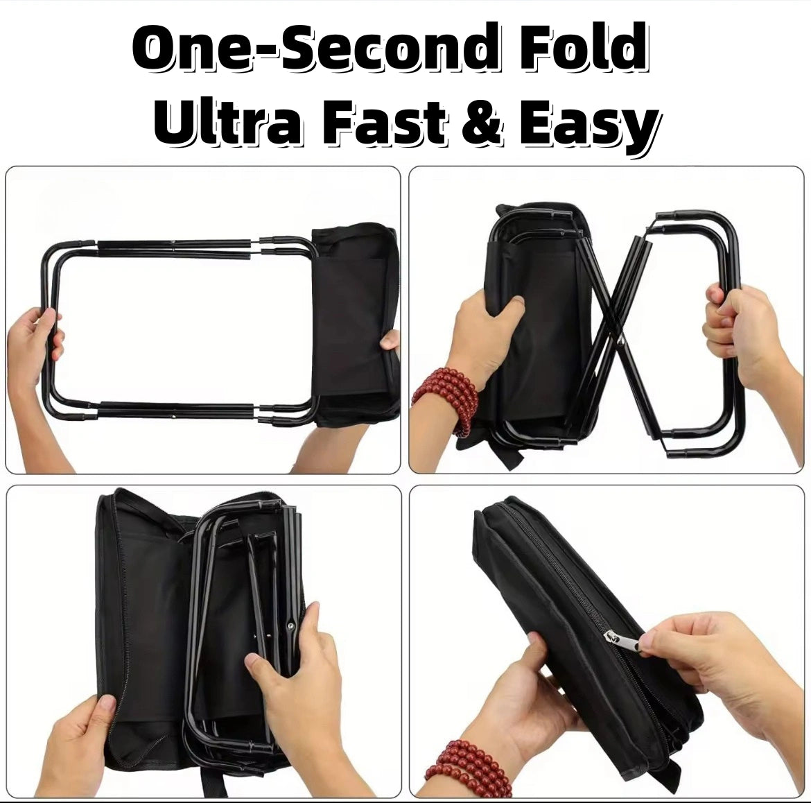 Portable Folding Stool with Shoulder Strap